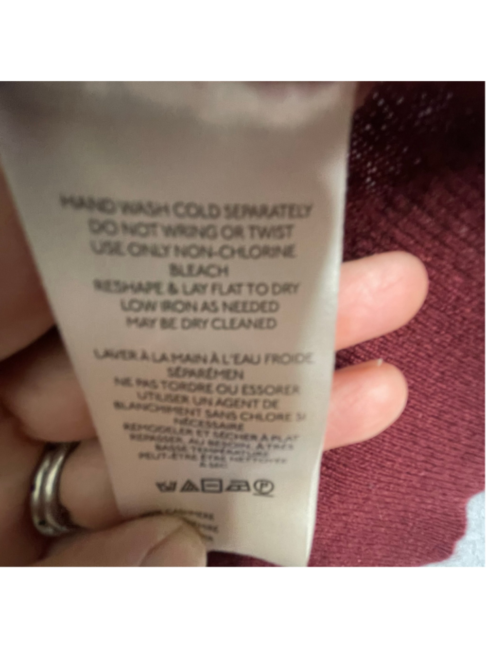 Free People XL Burgundy 100% Cashmere Henley Sweater - Picture 8 of 9